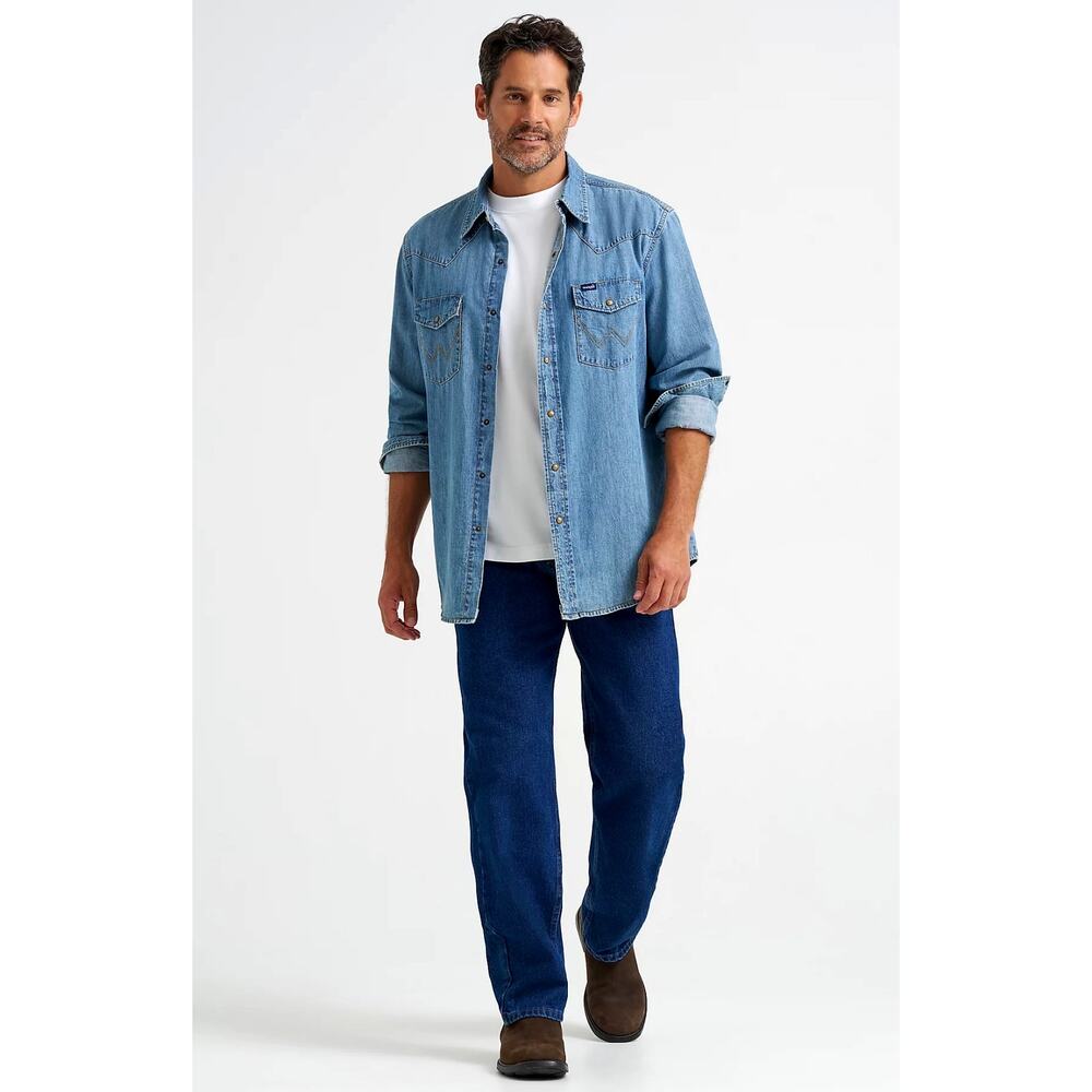 Wrangler Authentics Mens Classic Straight Fit Jeans Blue 40x30